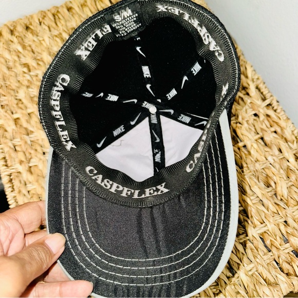 Unique Find! Y2K Nike "Caspflex" Hat Cap S/M Black Embroidered Swoosh - Picture 1 of 8